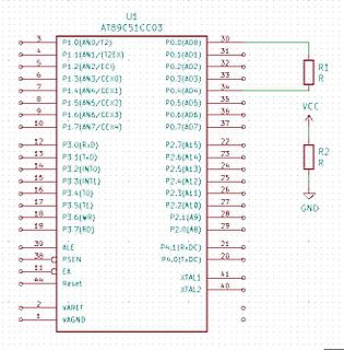 Pinbelegung AT89C51CC03 Mikrocontroller