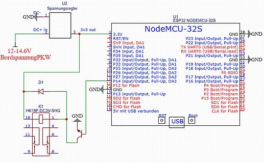 Schaltplan mit ESP32 NodeMCU und Relais