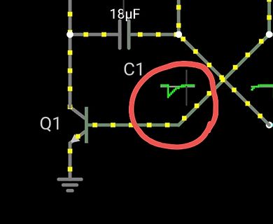 Ausschnitt eines Schaltplans mit Transistor und Kondensator