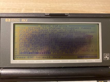 Display eines HP 95LX Palmtop-PCs