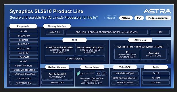 Blockschaltbild Synaptics SL2610 Produktlinie
