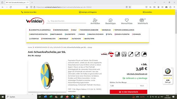 Webseite eines Onlineshops für Lernmaterialien