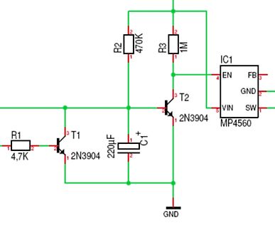 Schaltplan eines elektronischen Schaltungsabschnitts