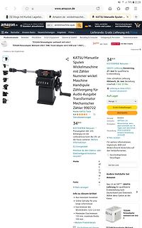 Amazon-Produktseite einer manuellen Wickelmaschine
