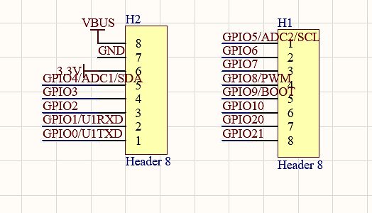 Schaltplan zweier Header-Anschlüsse