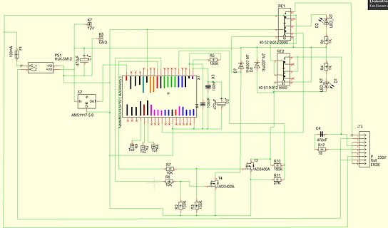 Schaltplan mit ESP32-Mikrocontroller und Relaissteuerung