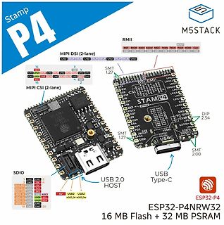 M5Stack Stamp P4 Modul mit Pinbelegungen