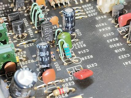 Nahaufnahme einer bestückten Leiterplatte