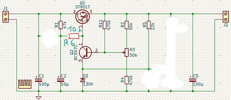 Schaltplan mit MOSFET und Bipolar-Transistor