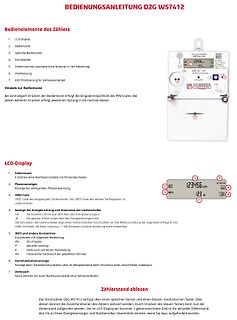 Bedienungsanleitung DZG WS7412 LCD-Display Komponenten