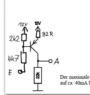 Handgezeichneter Schaltplan mit Transistor