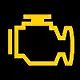 Gelbes Motor-Symbol