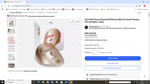 eBay Produktseite für LED Photon Mask