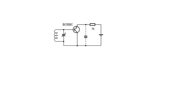 Schaltplan einer Transistorschaltung mit LED und Spule