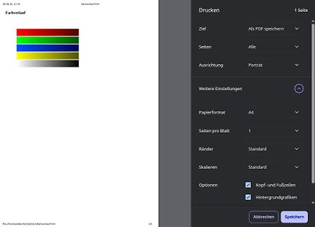 Druckdialog eines Webbrowsers
