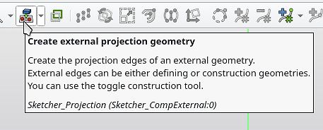 Software-Tooltip für externe Projektionsgeometrie