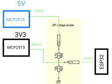 Schaltplan eines SPI-Spannungsteilers