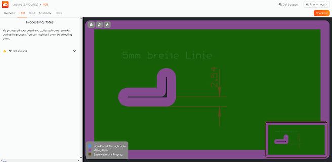 CAD-Ansicht eines PCB-Layouts