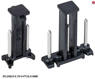 Zwei schwarze SMD-Stiftleisten-Stecker