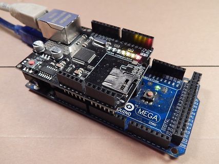 Arduino Mega 2560 mit SD-Karten-Modul und USB-Verbindung