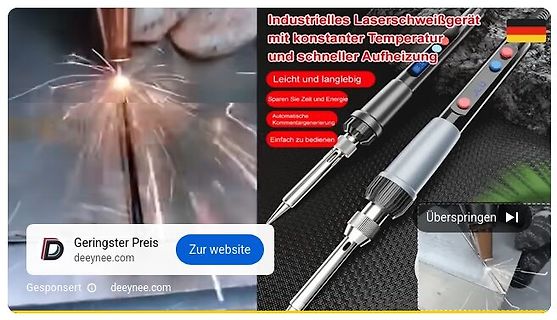 Werbung für ein industrielles Laserschweißgerät