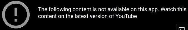 Fehlermeldung zur YouTube-App-Kompatibilität