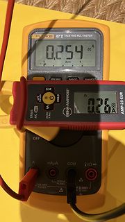 Messung von Strom mit Fluke Multimeter und Bena-Amprobe Zange