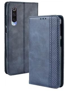 Zwei dunkelblaue Smartphone-Hüllen aus Lederoptik