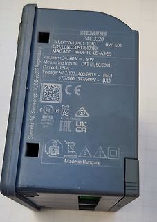 Siemens PAC 3220 Leistungsmessgerät Typenschild