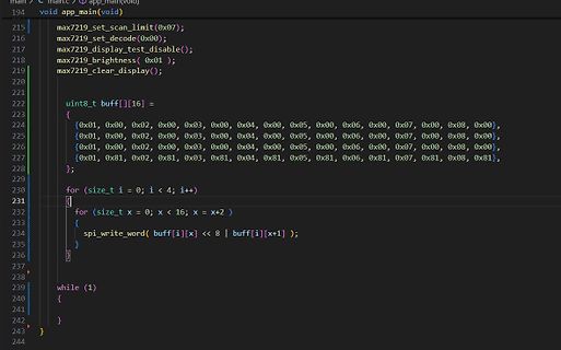 C-Quellcode zur Steuerung eines Displays