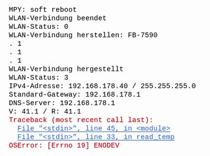Fehlermeldung in einer Python-Konsole