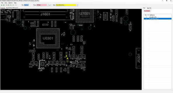 CAD-Ansicht eines PCB-Layouts