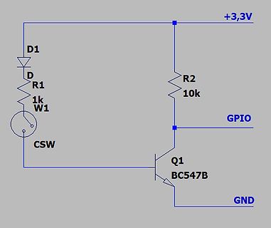 Schaltplan mit Transistor und Schalter