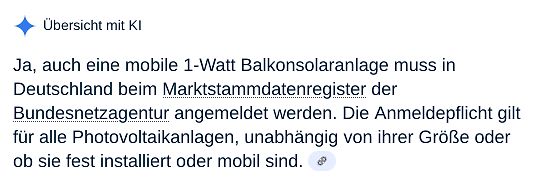 Text über Anmeldung von Balkonsolaranlagen