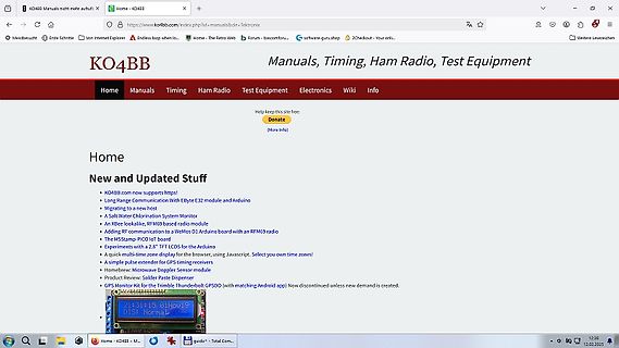 Screenshot der KO4BB Webseite