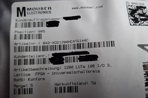 Mouser Electronics Versandetikett