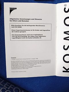 Seite einer Kosmos Bedienungsanleitung