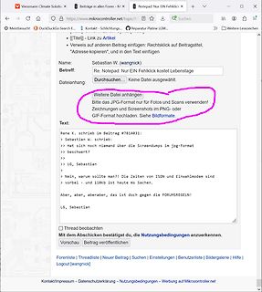 Screenshot eines Forenbeitrags auf mikrocontroller.net