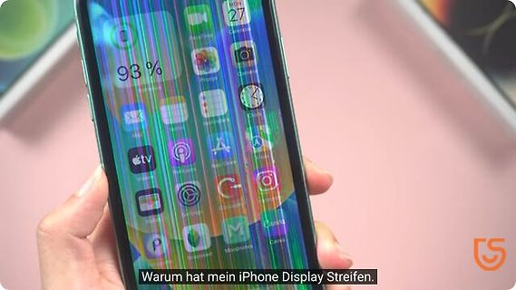 Smartphone Display mit vertikalen Streifen
