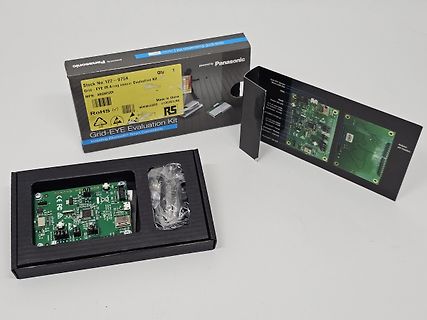 Panasonic Grid-EYE Evaluation Kit Verpackung und Platine