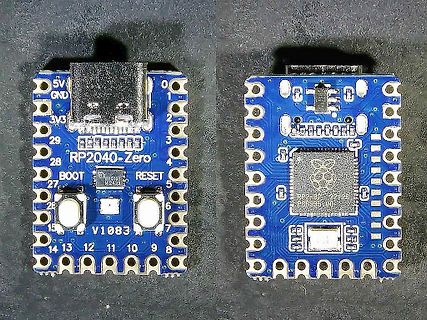 RP2040-Zero Mikrocontroller-Board Vorder- und Rückseite