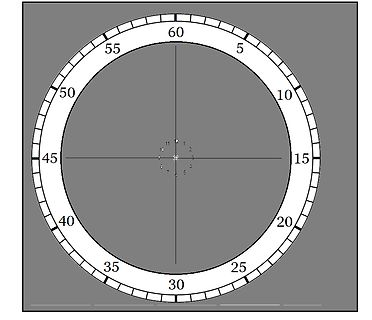 Kreisdiagramm mit Gradzahlen und Zahlen von 1 bis 12