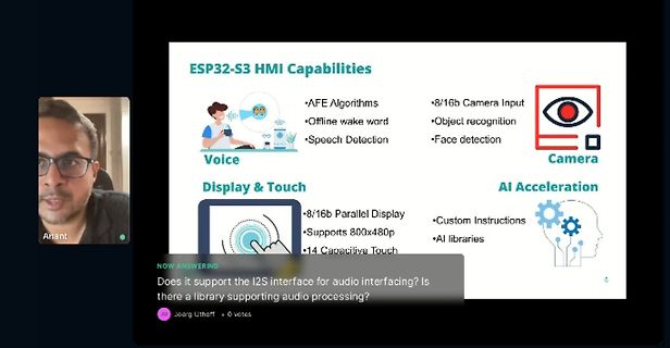 Präsentation der ESP32-S3 HMI Fähigkeiten in einem Videocall