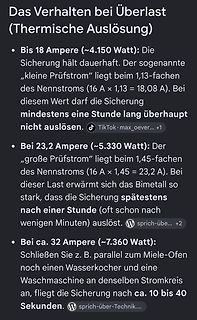 Text über thermische Auslösung einer Sicherung