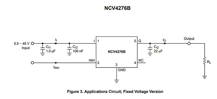 Schaltplan NCV4276B Fixed Voltage Version