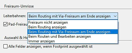 Kontextmenü einer EDA-Software für Leiterbahn-Routing