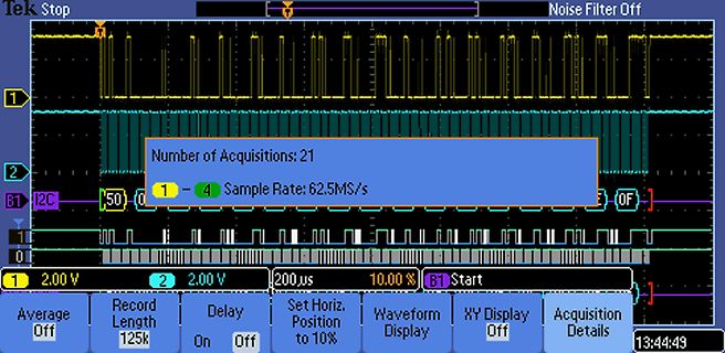 Oszilloskop Messung eines I2C Signals