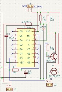 Schaltplan mit CD4017 und Transistoren