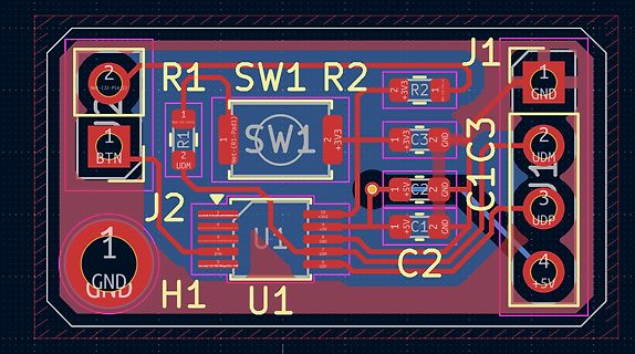 PCB-Layout mit Bauteilbeschriftungen