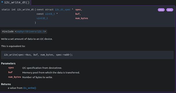 Dokumentation der Funktion i2c_write_dt()